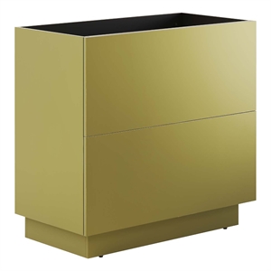 Modway Quantum 36&quot Modern Wood Bathroom Vanity Cabinet in Gold