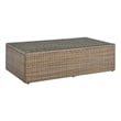 Modway Convene Outdoor Glass & Synthetic Rattan Coffee Table in Brown
