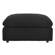 Modway Commix Upholstered Boucle Fabric & Solid Wood Ottoman in Black