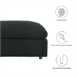 Modway Commix Upholstered Boucle Fabric & Solid Wood Ottoman in Black
