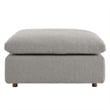 Modway Commix Upholstered Boucle Fabric & Solid Wood Ottoman in Light Gray