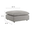 Modway Commix Upholstered Boucle Fabric & Solid Wood Ottoman in Light Gray
