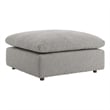 Modway Commix Upholstered Boucle Fabric & Solid Wood Ottoman in Light Gray