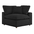 Modway Commix Upholstered Boucle Fabric Corner Chair in Black