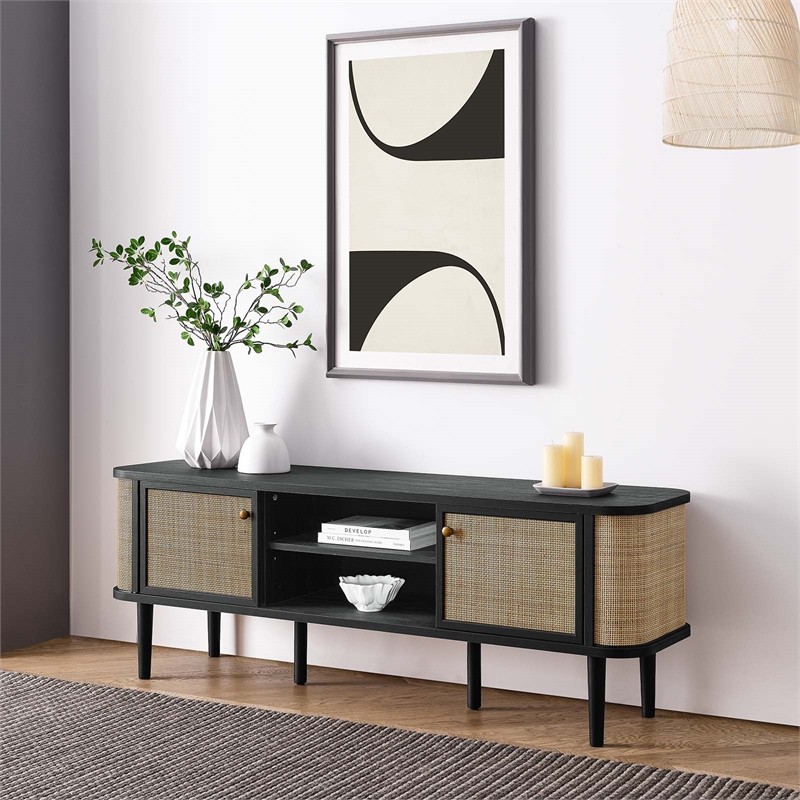 Modway Miramar 1-Shelf Wood TV Stand for TVs up to 65