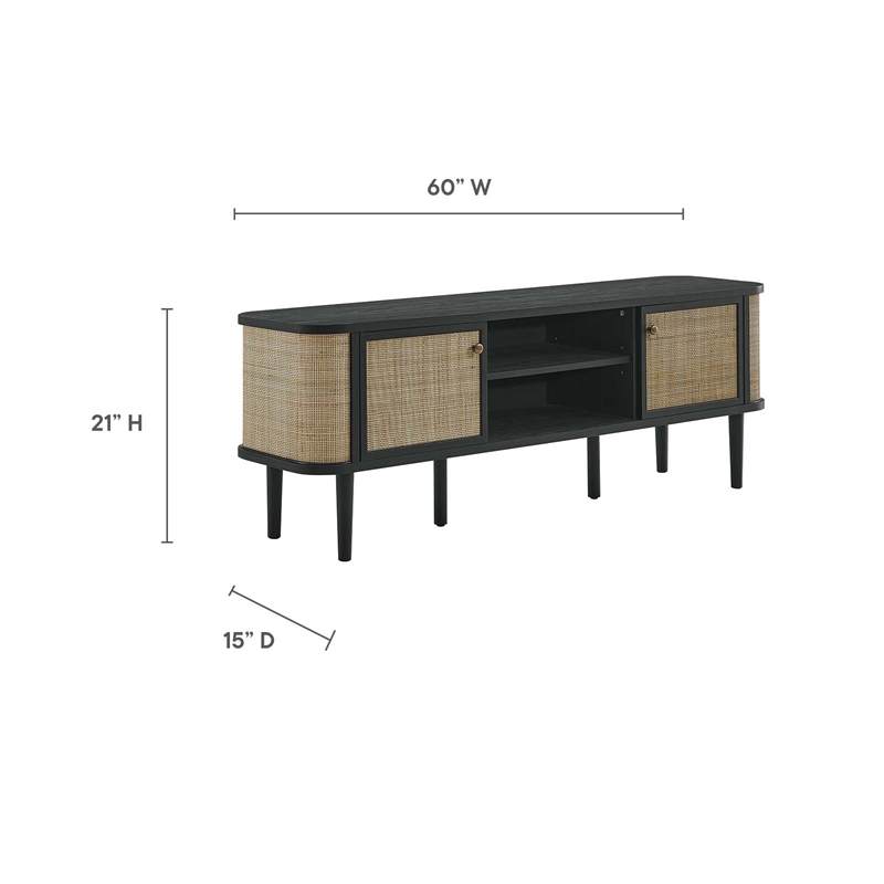 Modway Miramar 1-Shelf Wood TV Stand for TVs up to 65