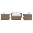 Modway Convene Outdoor 4-Piece Synthetic Rattan Furniture Set in White