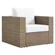Modway Convene Outdoor 4-Piece Synthetic Rattan Furniture Set in White