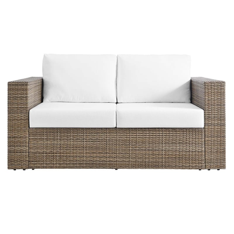 Modway Convene Outdoor 4-Piece Synthetic Rattan Furniture Set in White