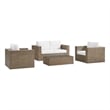 Modway Convene Outdoor 4-Piece Synthetic Rattan Furniture Set in White