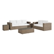 Modway Convene Outdoor 5-Piece Synthetic Rattan Furniture Set in White