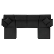 Modway Commix 6-Piece Upholstered Boucle Fabric Sectional Sofa in Black