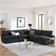Modway Commix 5-Piece Upholstered Modern Fabric Sectional Sofa in Black