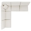 Modway Commix 5-Piece Upholstered Modern Fabric Sectional Sofa in Ivory