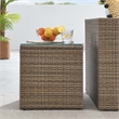 Modway Convene Outdoor Rattan Weave/Aluminum Frame Patio End Table in Brown