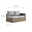 Modway Convene Outdoor Right-Arm Synthetic Rattan Loveseat in Cappuccino/Gray