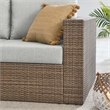 Modway Convene Outdoor Right-Arm Synthetic Rattan Loveseat in Cappuccino/Gray