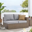 Modway Convene Outdoor Right-Arm Synthetic Rattan Loveseat in Cappuccino/Gray