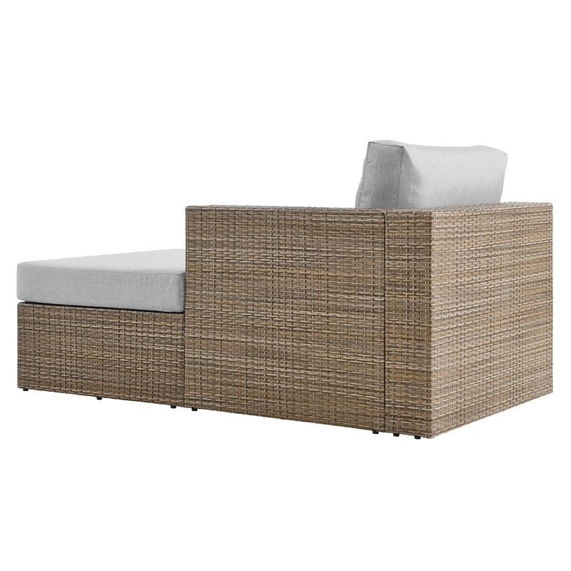 Modway Convene Outdoor Right-Arm Synthetic Rattan Chaise in Cappuccino/Gray