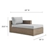 Modway Convene Outdoor Right-Arm Synthetic Rattan Chaise in Cappuccino/Gray