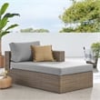 Modway Convene Outdoor Right-Arm Synthetic Rattan Chaise in Cappuccino/Gray