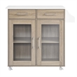 Modway Wood Cuisine Kitchen Cart with Full-Glide Drawers in Oak/White
