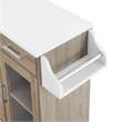 Modway Wood Cuisine Kitchen Cart with Full-Glide Drawers in Oak/White