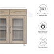 Modway Wood Cuisine Kitchen Cart with Full-Glide Drawers in Oak/White