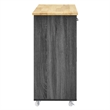 Modway Wood Culinary Kitchen Cart with Spice Rack in Charcoal/Natural