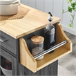 Modway Wood Culinary Kitchen Cart with Spice Rack in Charcoal/Natural