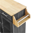 Modway Wood Culinary Kitchen Cart with Spice Rack in Charcoal/Natural