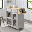 Modway Wood Culinary Kitchen Cart with Spice Rack in Light Gray/Natural