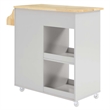 Modway Wood Culinary Kitchen Cart with Spice Rack in Light Gray/Natural