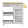 Modway Wood Culinary Kitchen Cart with Spice Rack in Light Gray/Natural