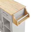 Modway Wood Culinary Kitchen Cart with Spice Rack in Light Gray/Natural