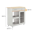 Modway Wood Culinary Kitchen Cart with Spice Rack in Light Gray/Natural