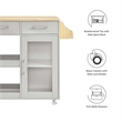 Modway Wood Culinary Kitchen Cart with Spice Rack in Light Gray/Natural