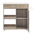 Modway Wood Culinary Kitchen Cart with Spice Rack in Oak and White