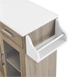 Modway Wood Culinary Kitchen Cart with Spice Rack in Oak and White