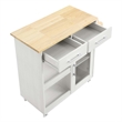 Modway Wood Culinary Kitchen Cart with Spice Rack in White/Natural