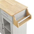 Modway Wood Culinary Kitchen Cart with Spice Rack in White/Natural
