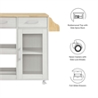 Modway Wood Culinary Kitchen Cart with Spice Rack in White/Natural