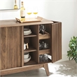 Modway Eudora Modern Wood Sideboard with Sliding Doors in Walnut