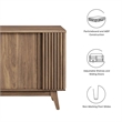 Modway Eudora Modern Wood Sideboard with Sliding Doors in Walnut