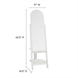 Modway Ascend Modern Wood Standing Mirror with Open Shelves in White
