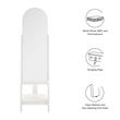 Modway Ascend Modern Wood Standing Mirror with Open Shelves in White