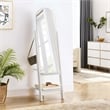 Modway Ascend Modern Wood Standing Mirror with Open Shelves in White