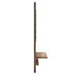Modway Glint Modern Wood Mirror with Four Hanging Pegs in Walnut