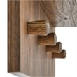 Modway Glint Modern Wood Mirror with Four Hanging Pegs in Walnut