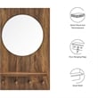 Modway Glint Modern Wood Mirror with Four Hanging Pegs in Walnut
